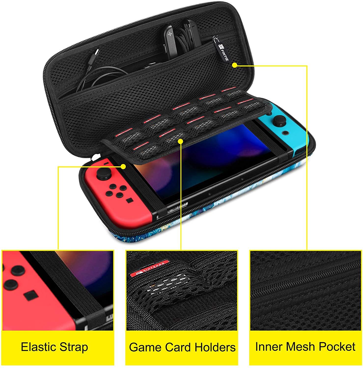Fintie Carry Case for Nintendo Switch - [Shockproof] Hard Shell Protective Cover Travel Bag w/10 Game Card Slots - JOY2ESpree