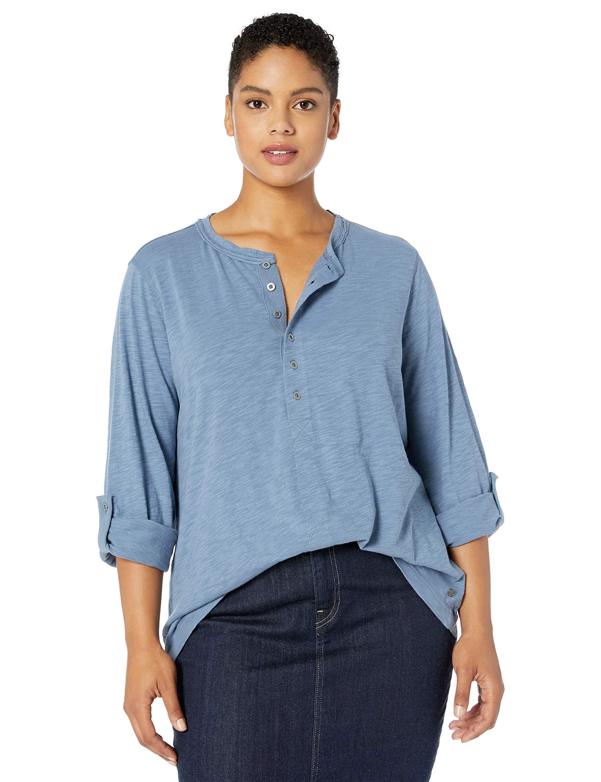 Jag Jeans Women's Plus Size Eleanor Slub Jersey Henley