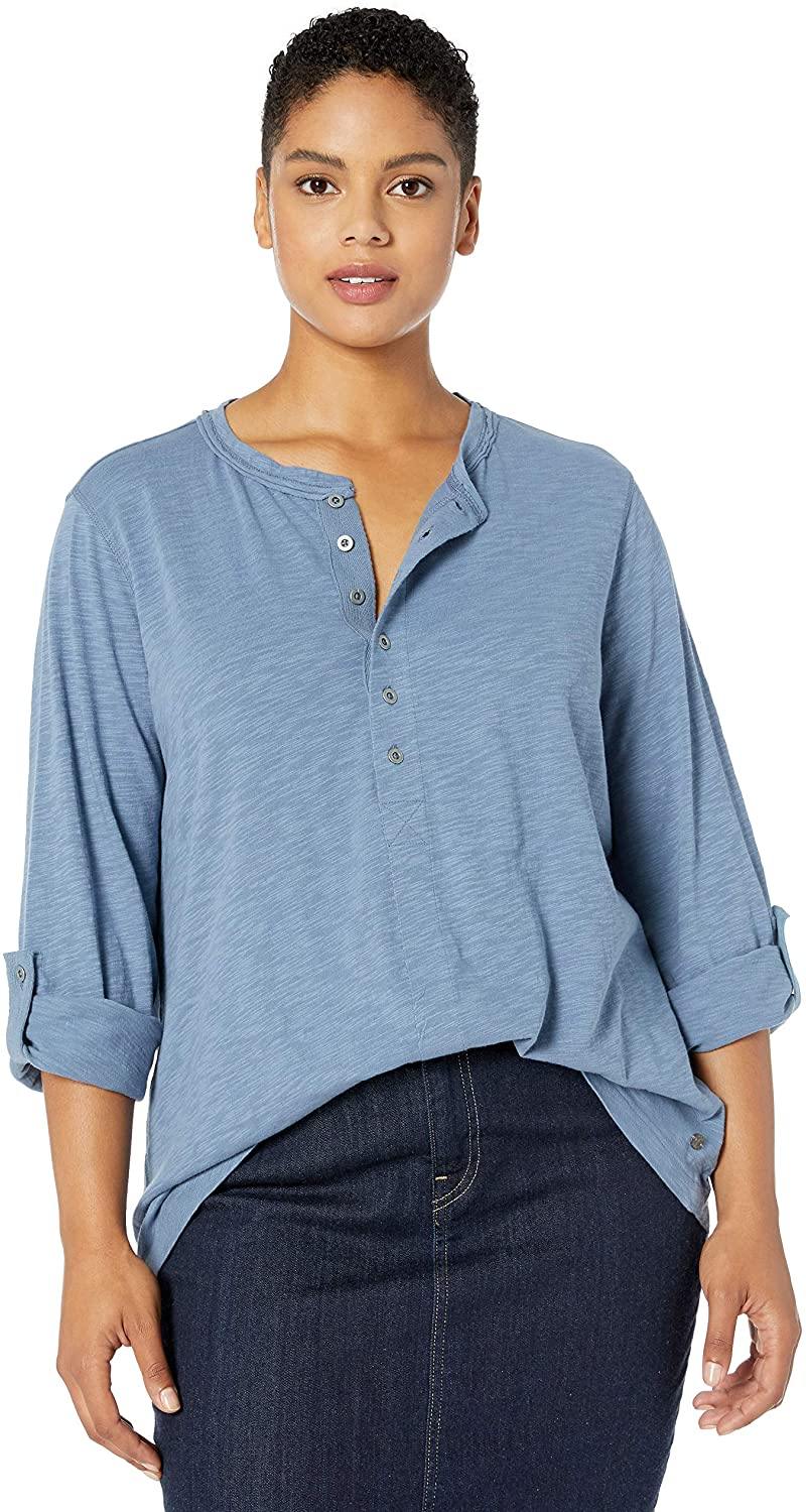 Jag Jeans Women's Plus Size Eleanor Slub Jersey Henley