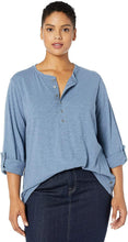 
                        
                          Load image into Gallery viewer, Jag Jeans Women's Plus Size Eleanor Slub Jersey Henley
                        
                      