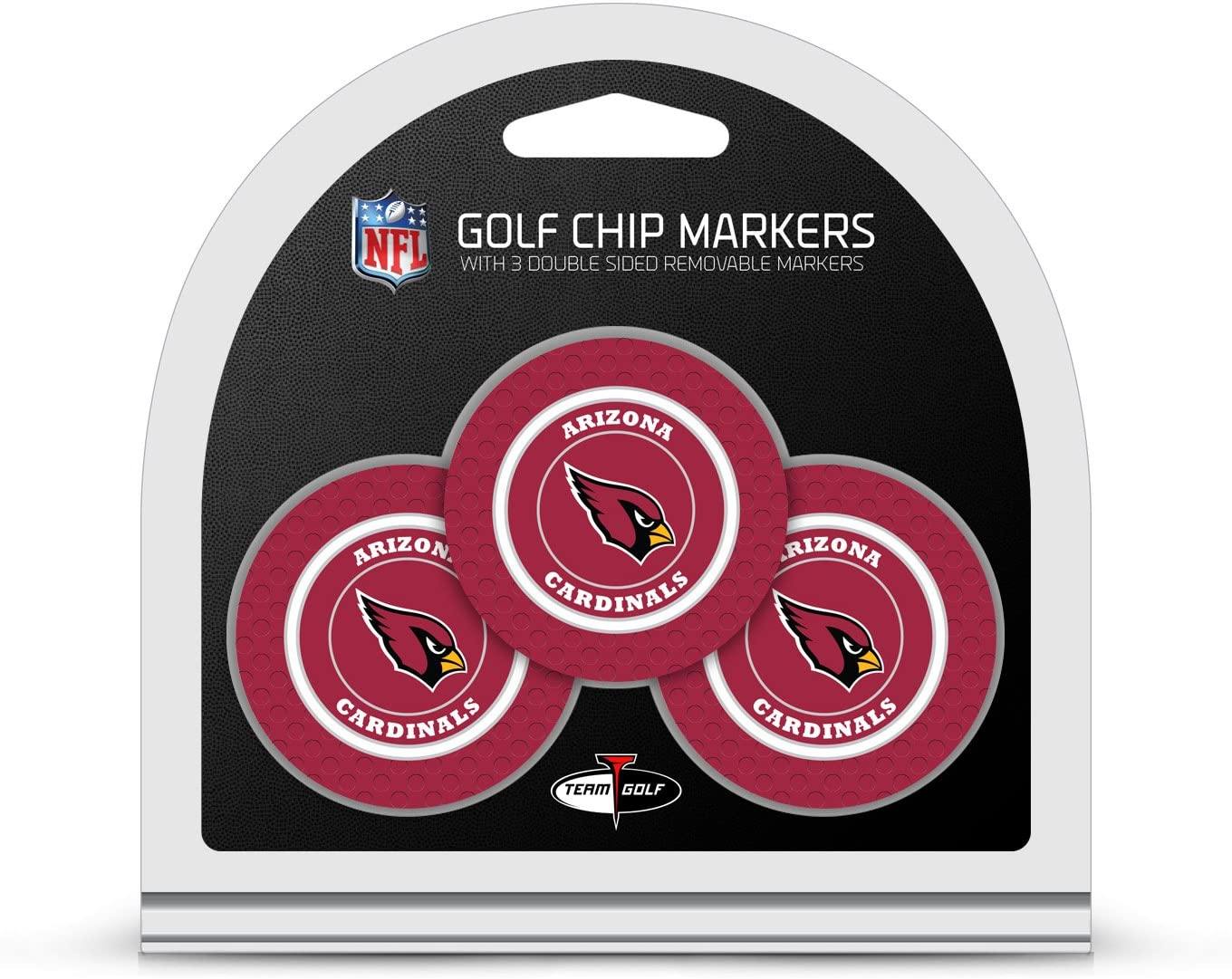 Team Golf NFL Golf Chip Ball Markers (3 Count), Poker Chip Size with Pop Out Smaller Double-Sided Enamel Markers - JOY2ESpree