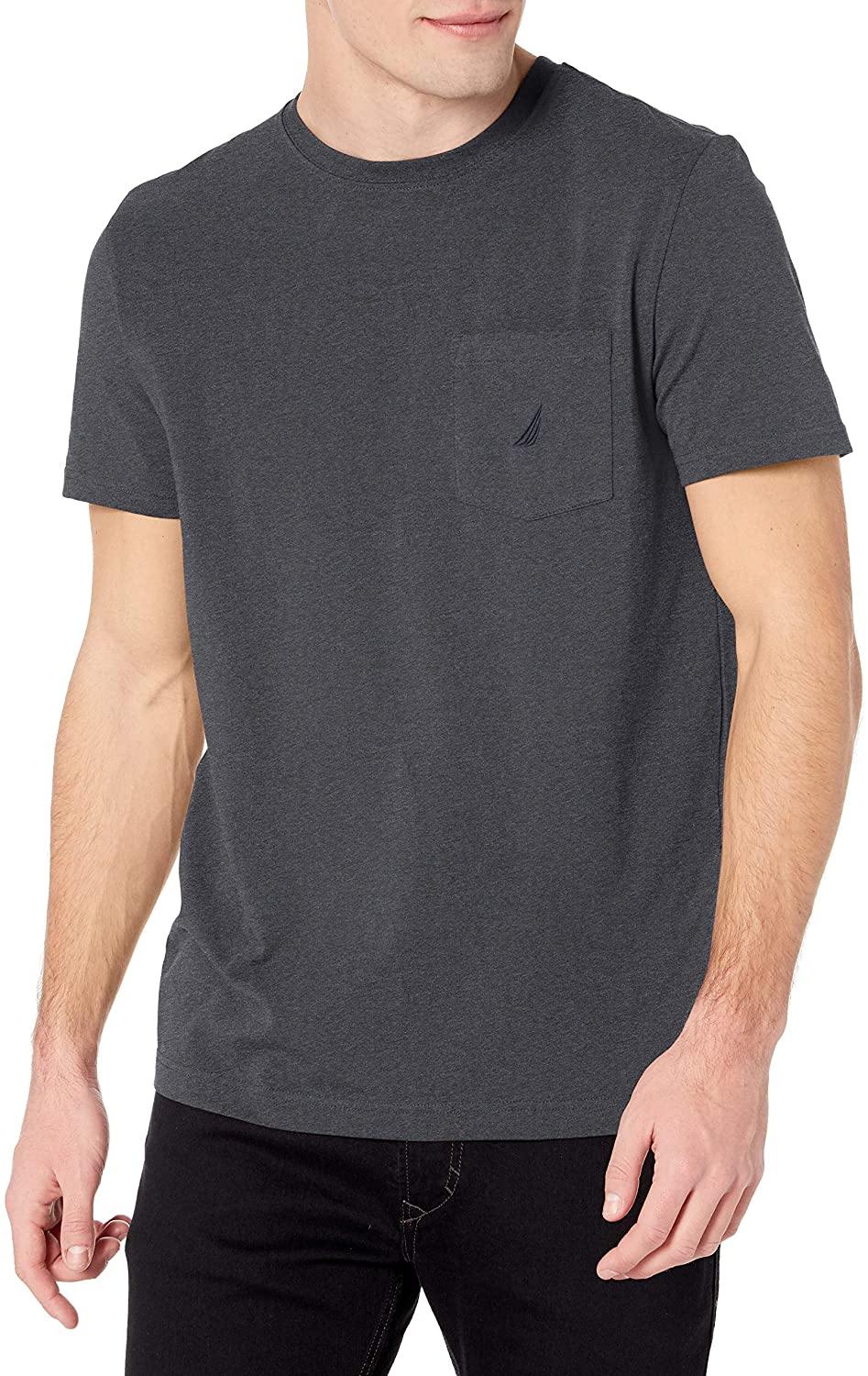 Nautica Men's Solid Crew Neck Short-Sleeve Pocket T-Shirt - JOY2ESpree