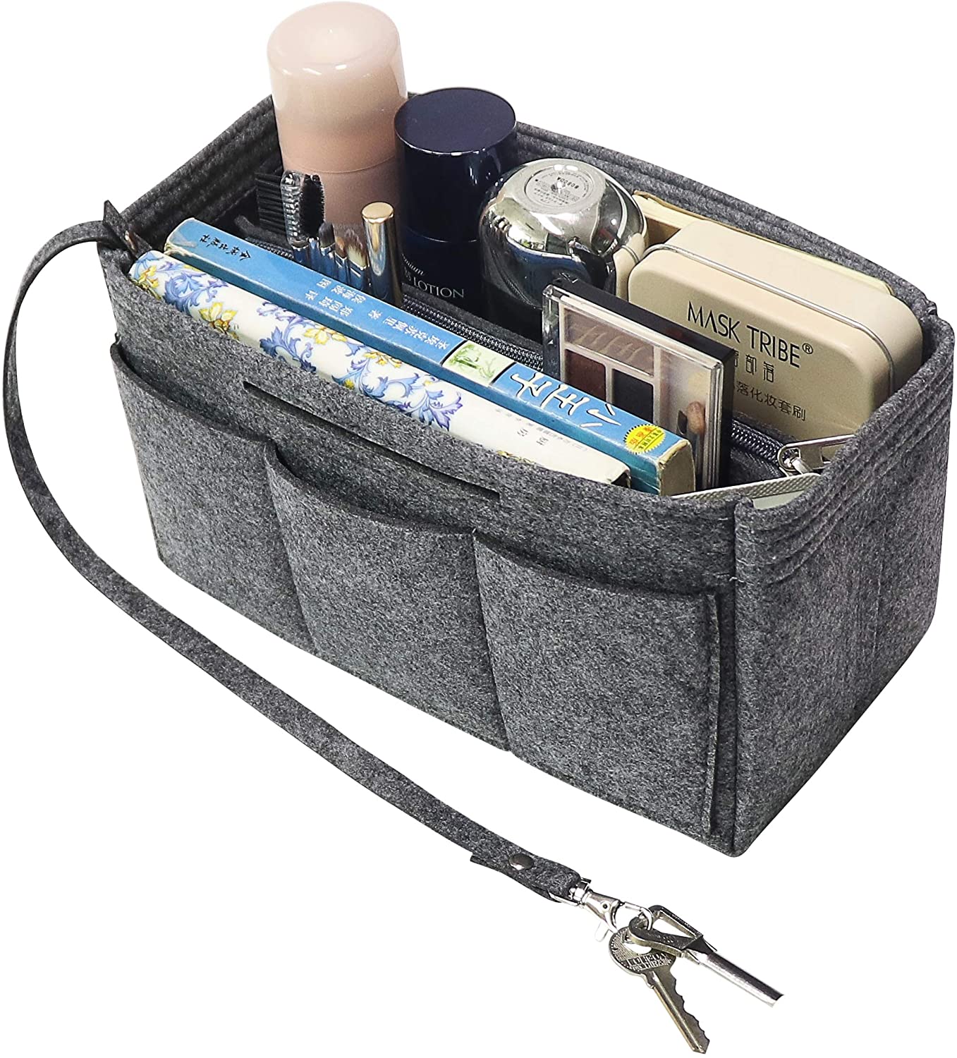 Purse Handbag Organizer Insert, MISIXILE Felt Bag Organizer with Handles