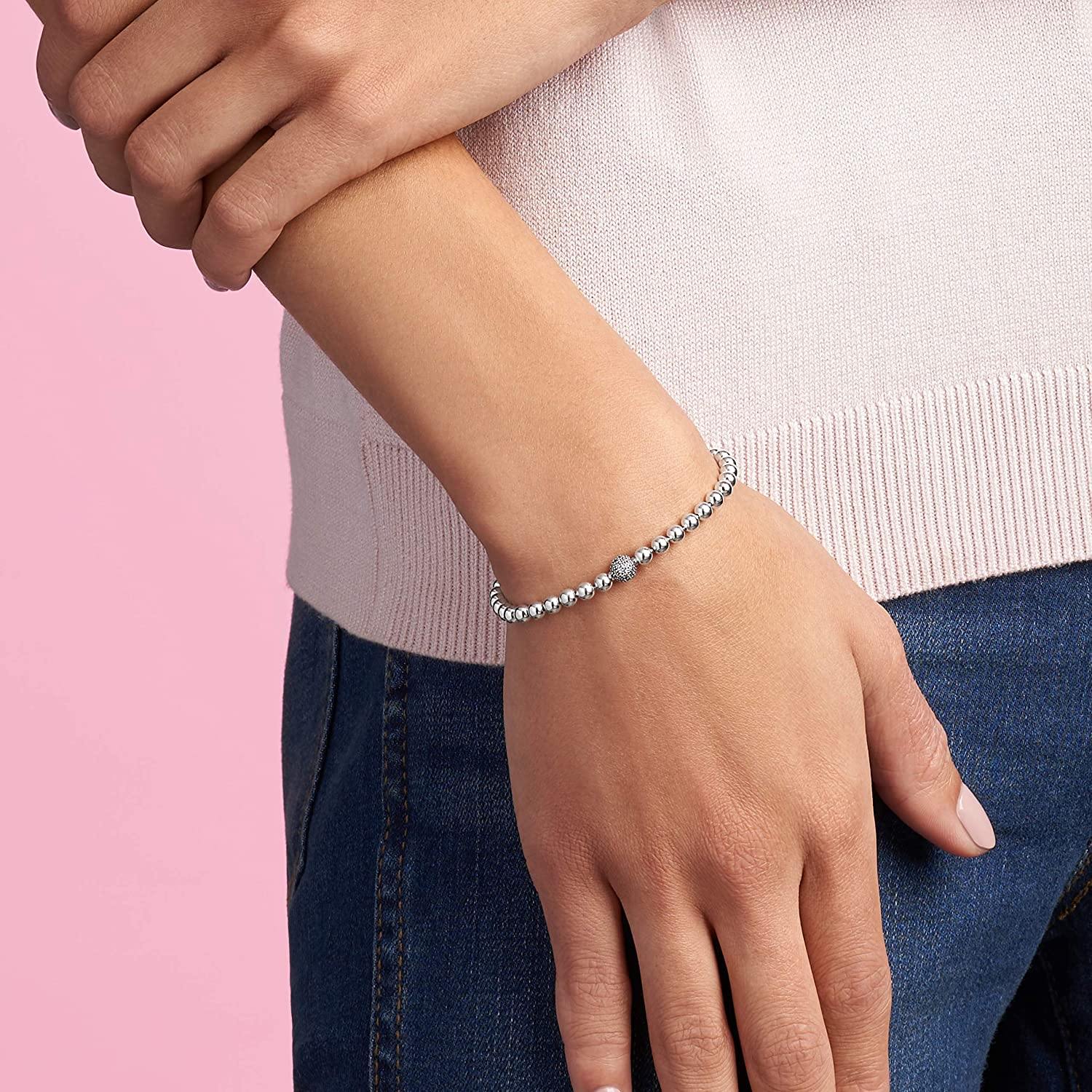 Pandora Jewelry Beads and Pave Cubic Zirconia Bracelet in Sterling Silver - JOY2ESpree