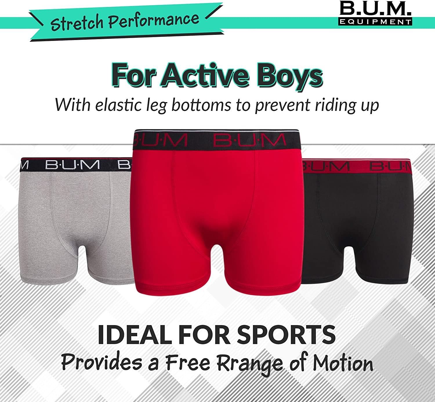 B.U.M. Equipment Boys Performance Dry-Fit Compression Boxer Briefs (3 Pack) - JOY2ESpree
