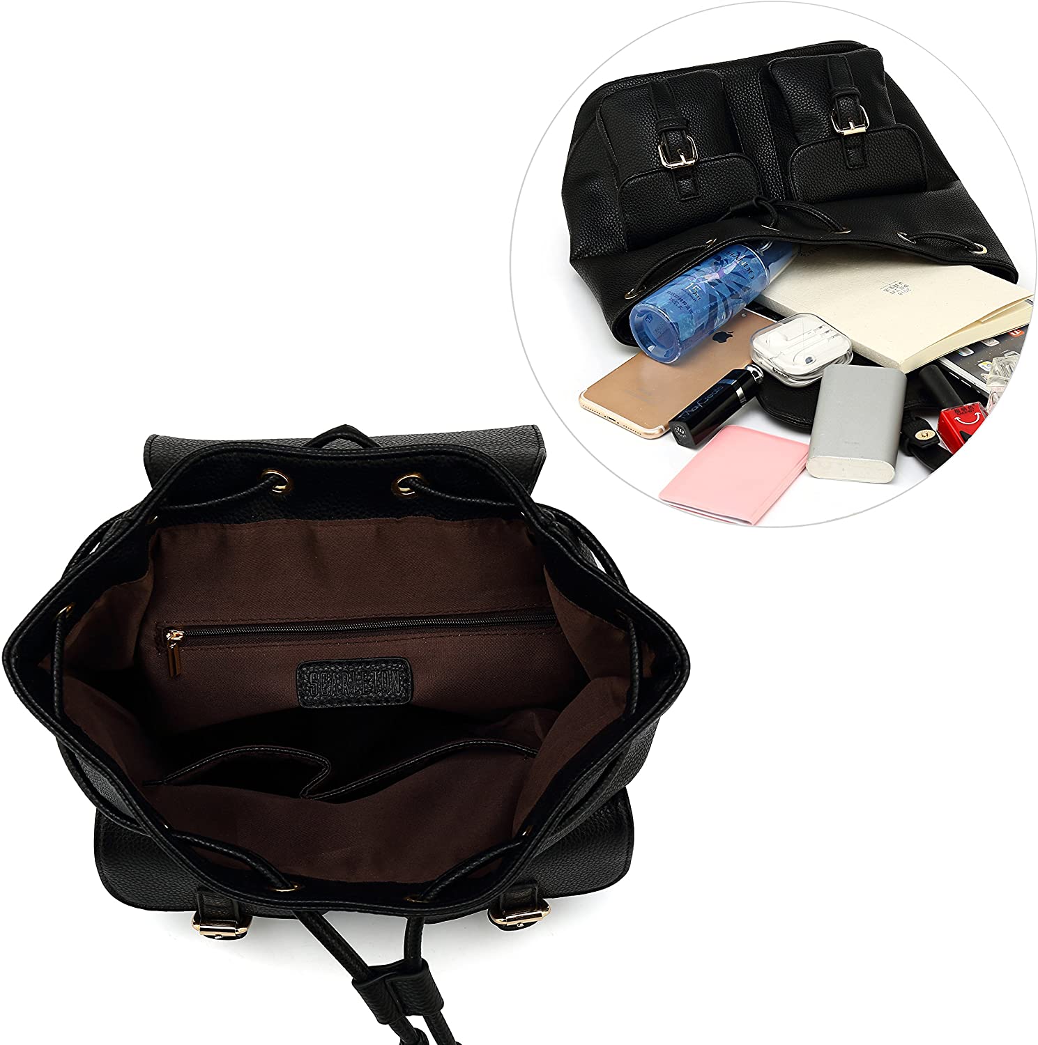 Scarleton Casual Fashion Backpack, Purses for women, Backpack for Women, Fashion Backpack for Women, H160801 - Black