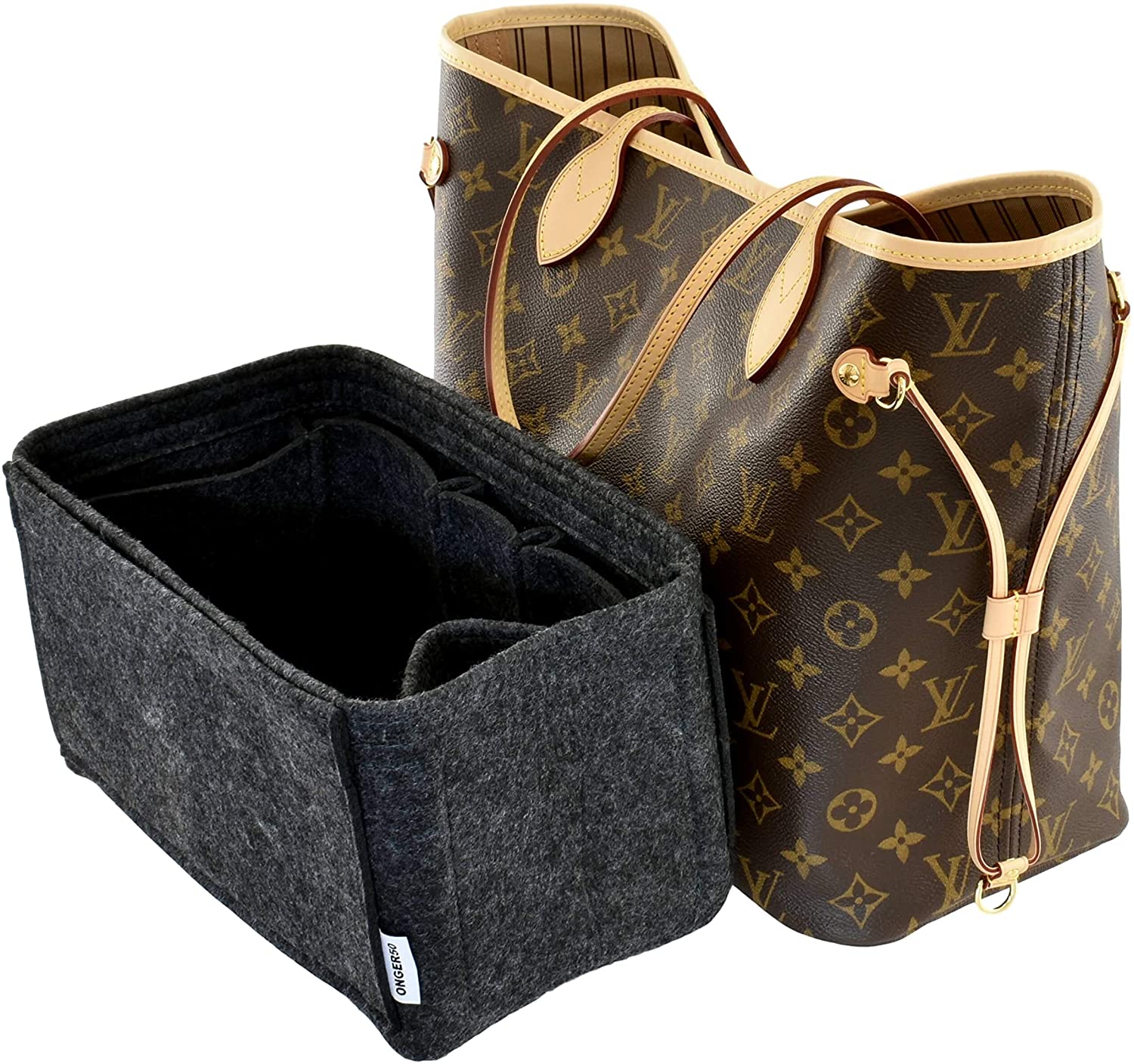 Felt Handbag Organizer Insert - Multi Pocket Bag and Tote Organizer Shaper Liner Insert