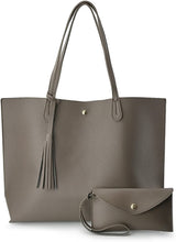
                        
                          Load image into Gallery viewer, Minimalist Clean Cut Pebbled Faux Leather Tote Womens Shoulder Handbag
                        
                      