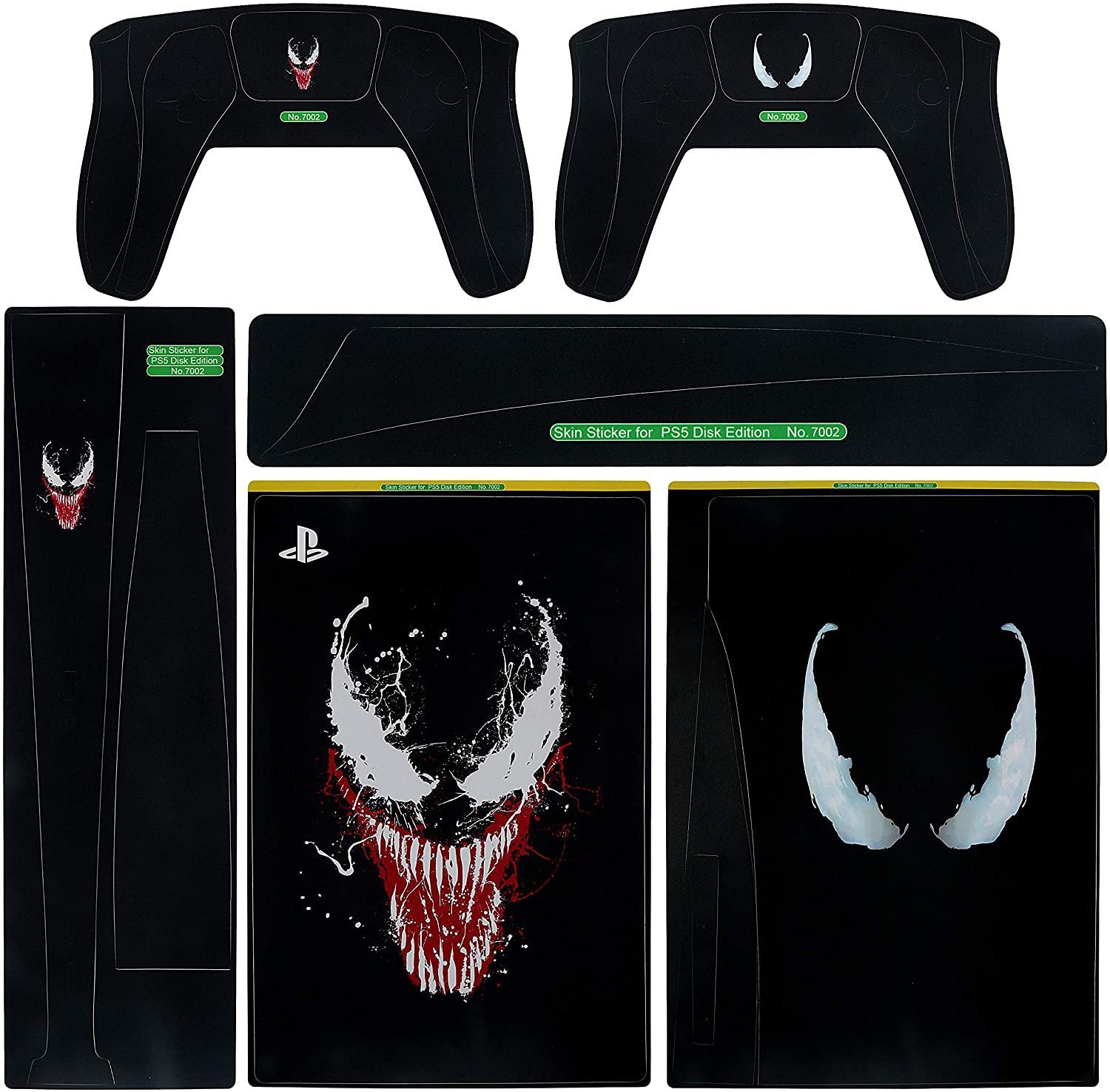 PS5 Console Skin and PS5 Controller Skins Set, Playstation 5 Skin Wrap Decal Sticker PS5 Digital Edition, Venom Decal Kit (Digital Edition) - JOY2ESpree