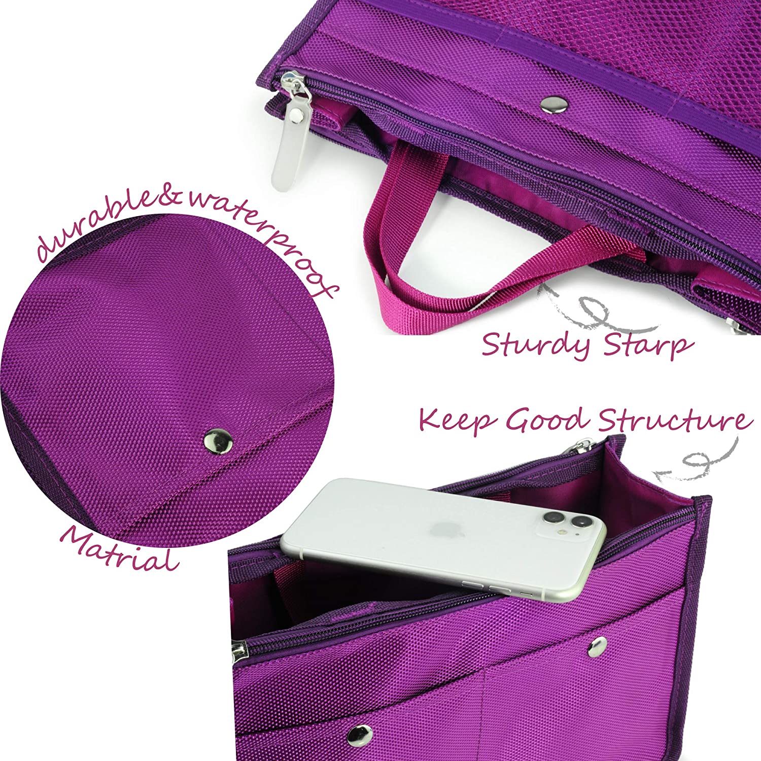 Hoxis Purse Organizer Insert Handbag Organzier Bag in Bag