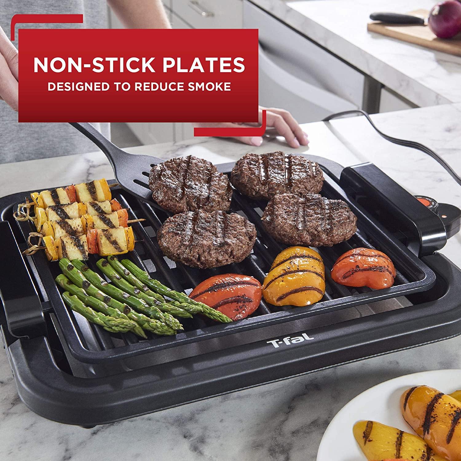 T-fal GC722D53 1800W OptiGrill XL Stainless Steel Large Indoor Electric Grill with Removable and Dishwasher Safe Plates, Silver - JOY2ESpree
