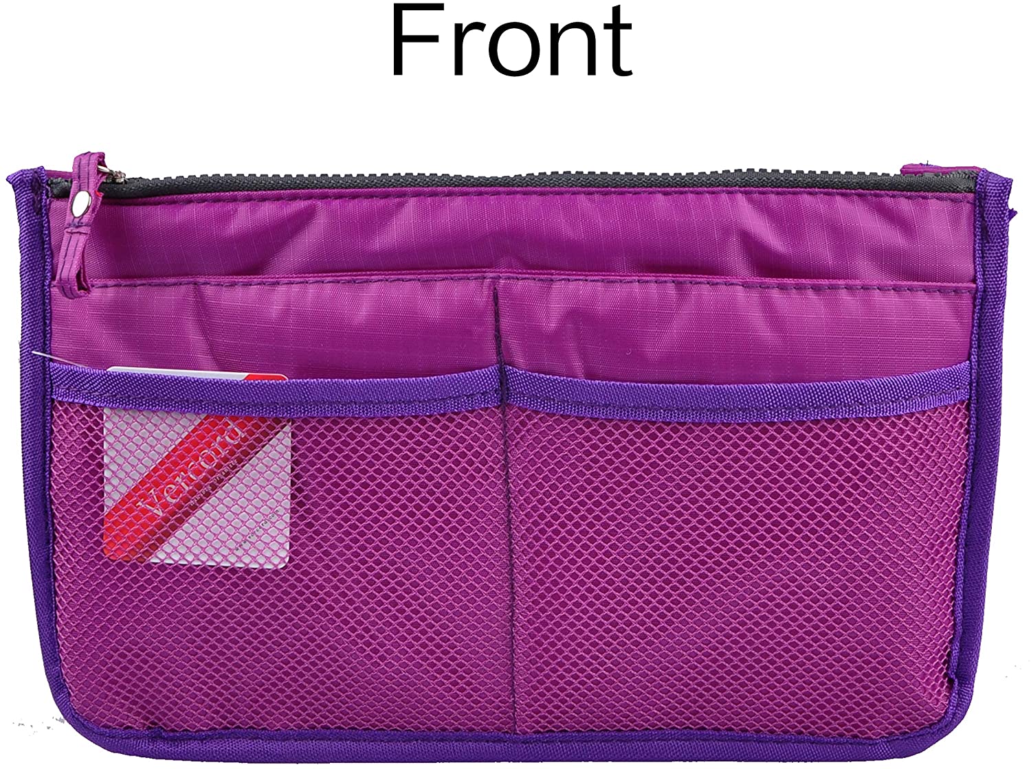 Vercord Updated Purse Handbag Organizer Insert Liner Bag in Bag 13 Pockets Purple Small