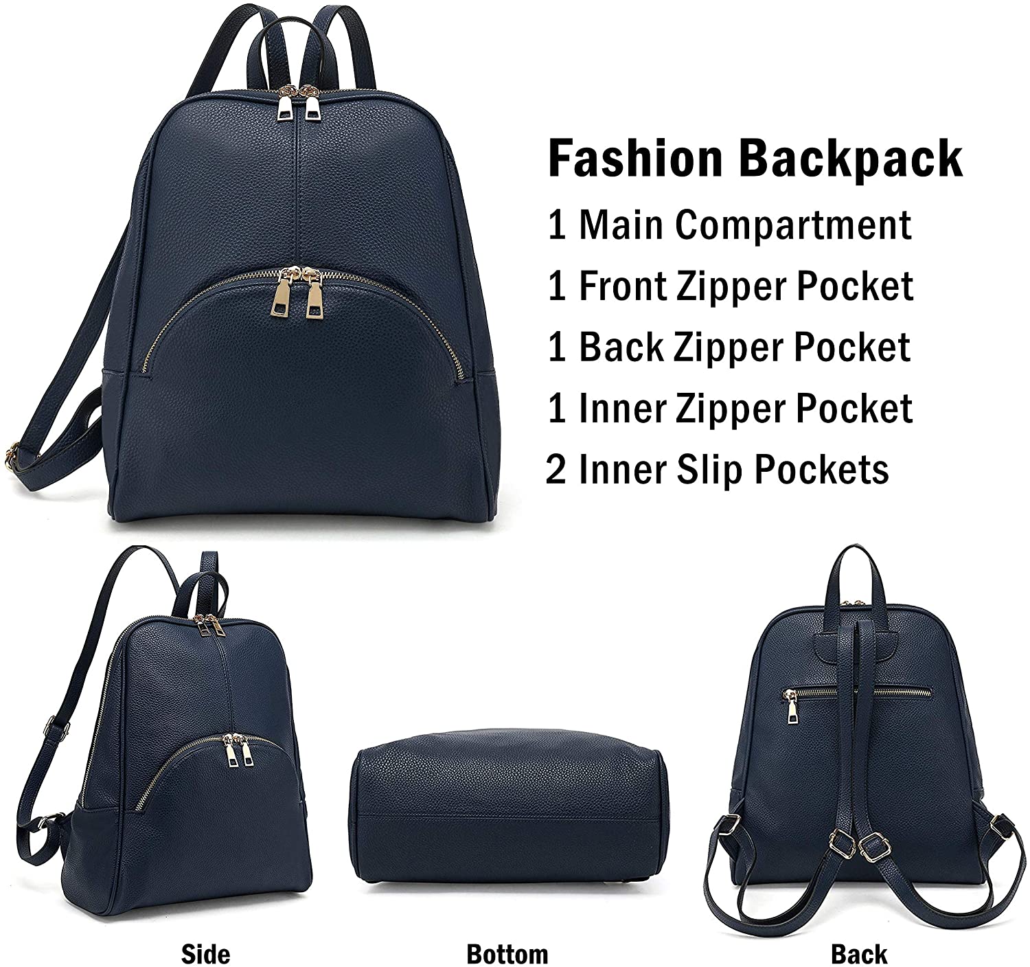 Scarleton Casual Fashion Backpack, Purses for women, Backpack for Women, Fashion Backpack for Women, H160801 - Black