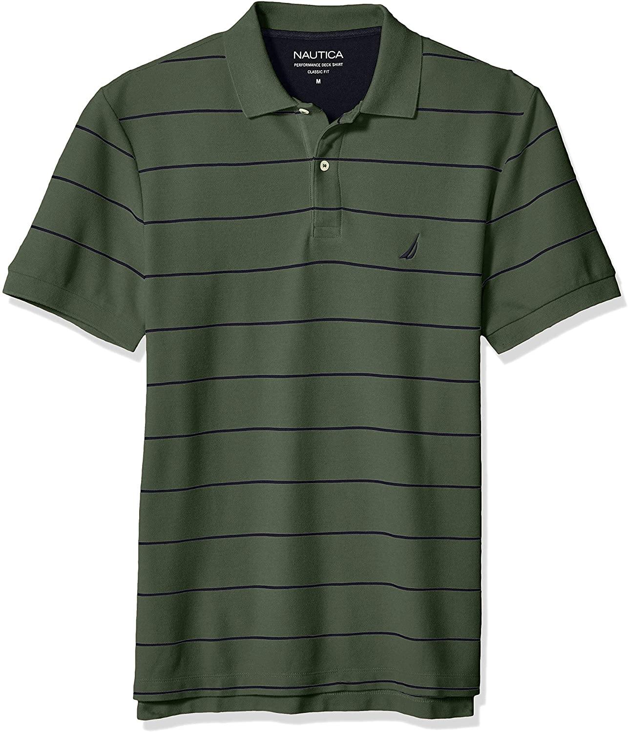Nautica Men's Classic Short Sleeve Striped Polo T-Shirt - JOY2ESpree