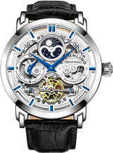 
                        
                          Muat gambar ke penampil Galeri, Stührling Original Mens Watch Stainless Steel Automatic, Skeleton Dial, Dual Time, AM/PM Sun Moon,Genuine Leather Strap 371 Watches for Men Series
                        
                      