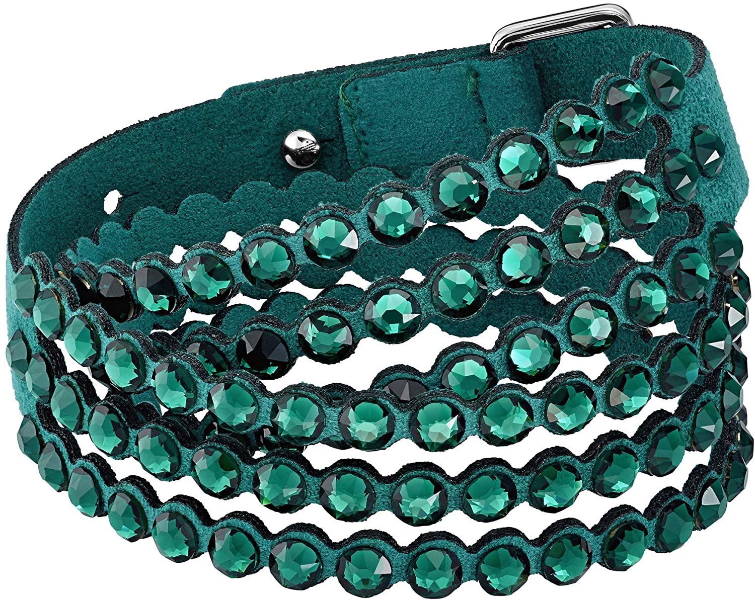 SWAROVSKI Women's Leather Look Crystal Power Bracelet Collection - JOY2ESpree