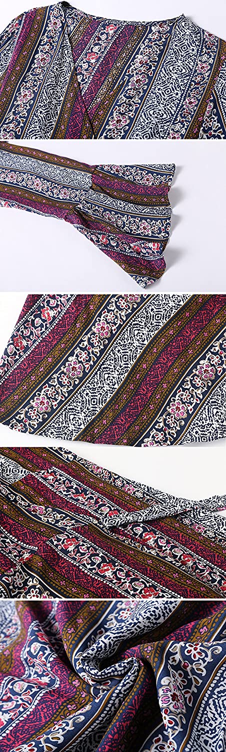 R.Vivimos Womens Summer Long Sleeve Cardigan Sexy Maxi Dresses