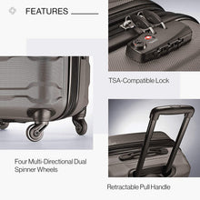 
                        
                          Load image into Gallery viewer, Samsonite Omni PC Hardside Expandable Luggage with Spinner Wheels, Black, Carry-On 20-Inch
                        
                      