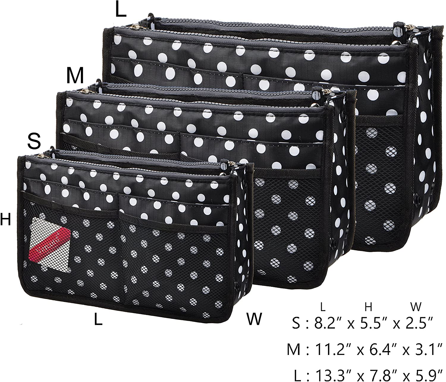 Vercord Updated Purse Handbag Organizer Insert Liner Bag in Bag 13 Pockets Purple Small