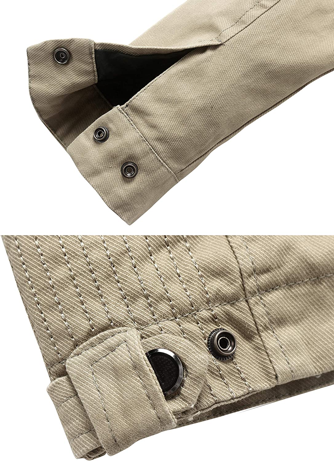 Wantdo Men's Cotton Stand Collar Lightweight Front Zip Jacket