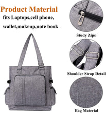 
                        
                          將圖片載入圖庫檢視器 Canvas Tote Bag Waterproof Nylon Multi Pocket Shoulder Bags Laptop Work Bag Teacher Purse and Handbags for Women &amp; Men
                        
                      