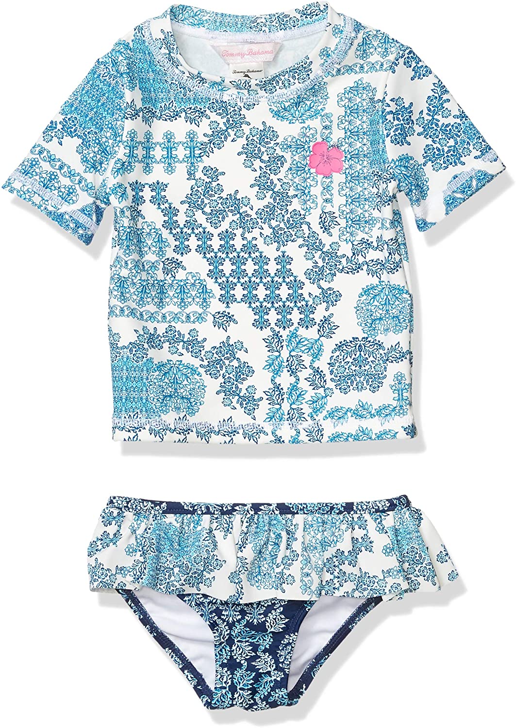 Tommy Bahama Girls' 2-Piece Rashguard and Swim Bottoms Set