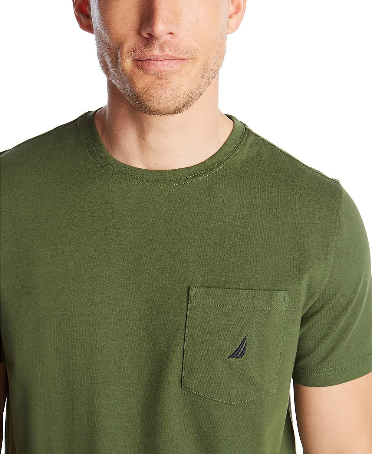 Nautica Men's Solid Crew Neck Short-Sleeve Pocket T-Shirt - JOY2ESpree