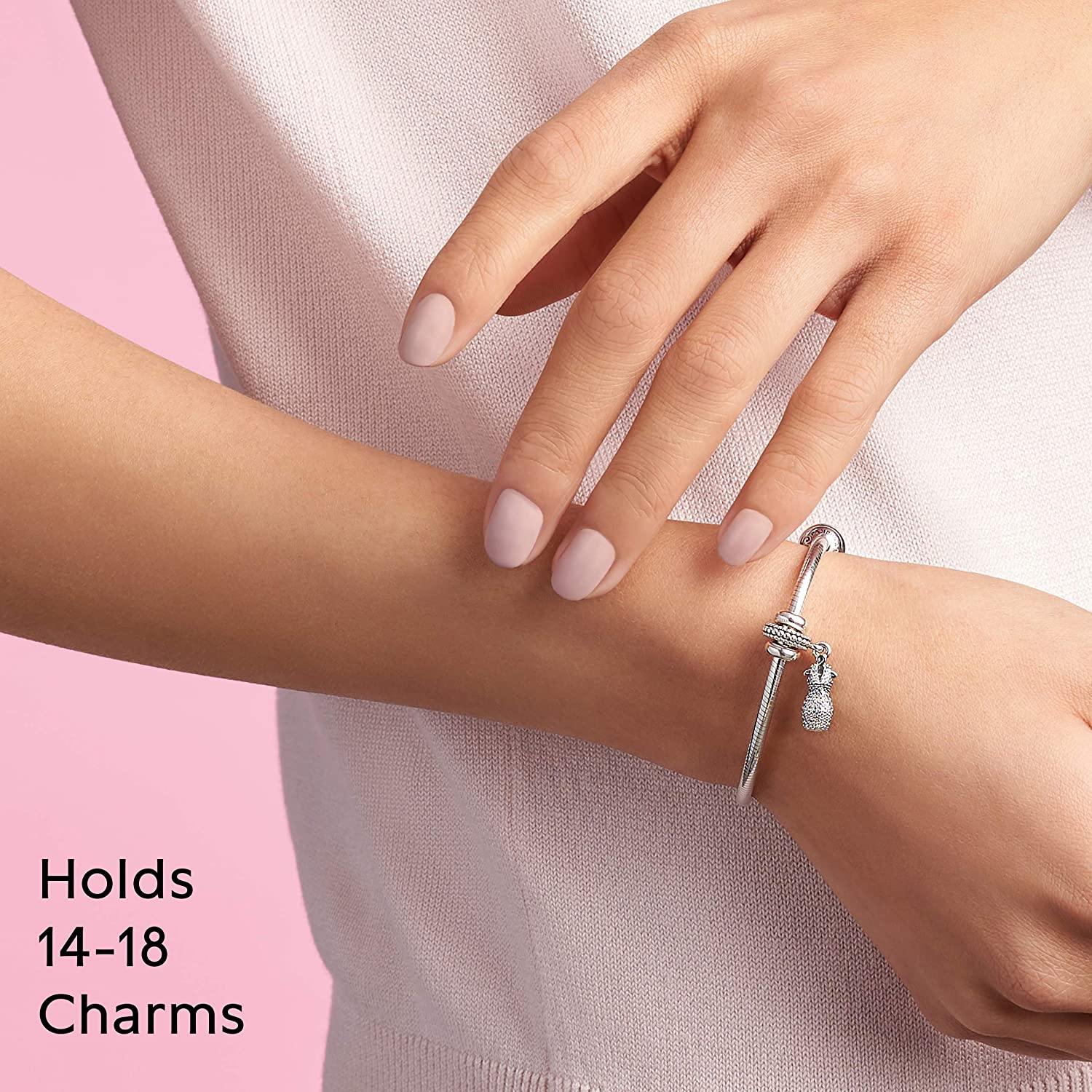 Pandora Jewelry Snake Chain Style Open Bangle Sterling Silver Bracelet - JOY2ESpree