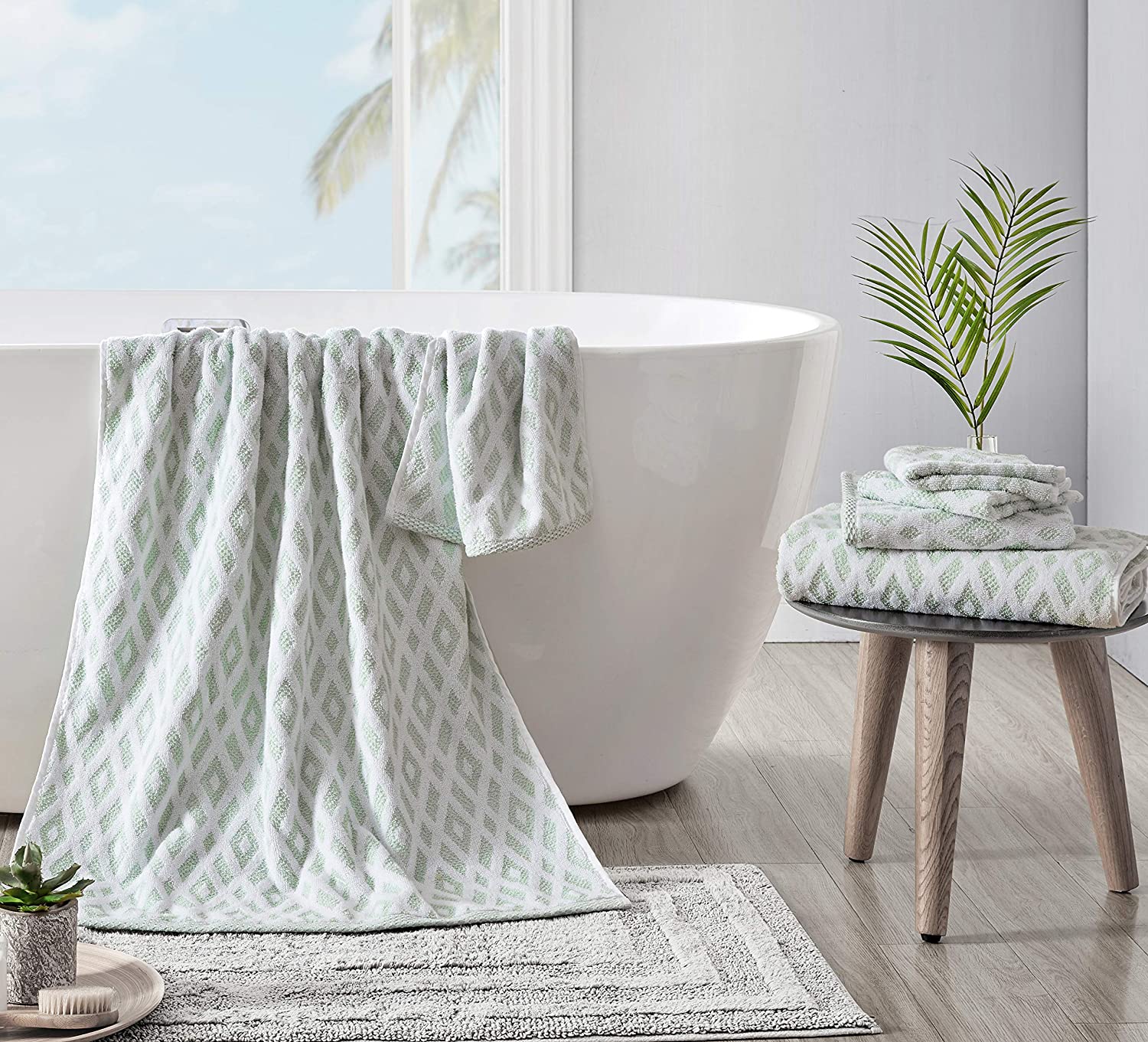 Tommy Bahama Home 6pc Towel Set 100% Terry Cotton, Oeko-Tex Certified, Super Soft & Absorbant, Medium-Weight, 6 Piece, Bimini