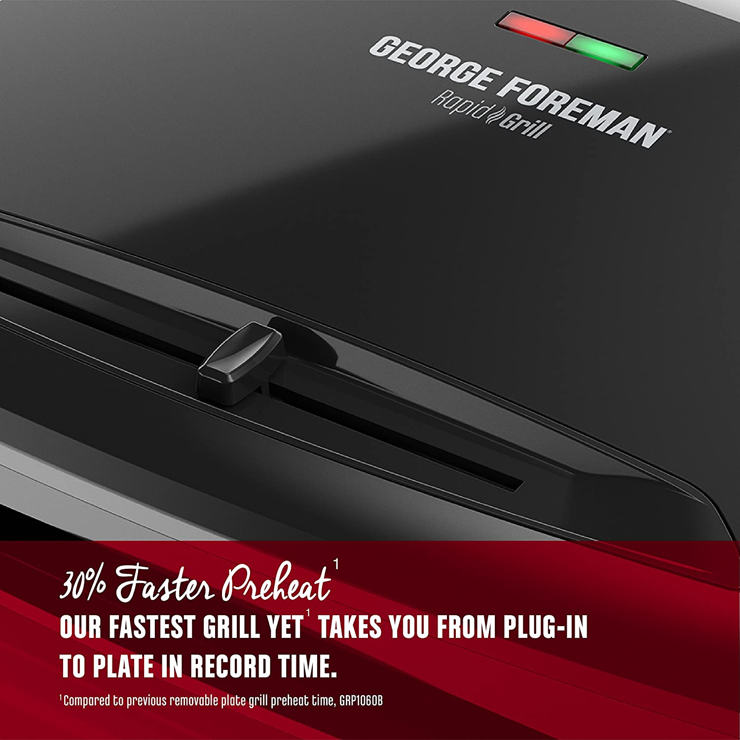 George Foreman Rapid Grill Series, 5-Serving Removable Plate Electric Indoor Grill and Panini Press, Black, RPGV3801BK - JOY2ESpree