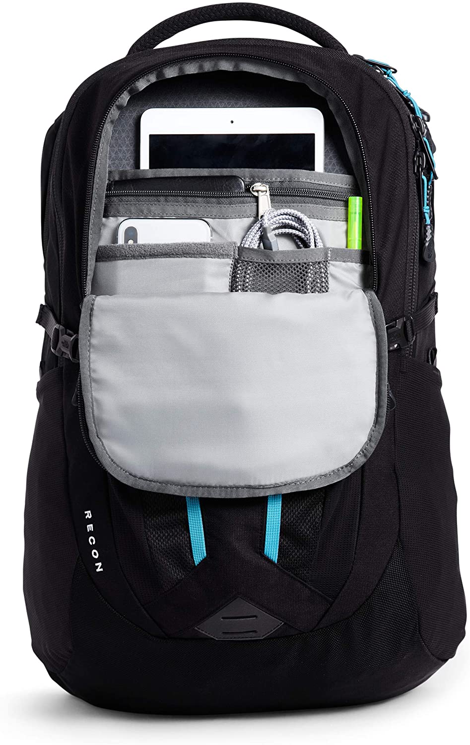 The North Face Women's Recon Backpack, TNF Black Heather/Silver Reflective, One Size
