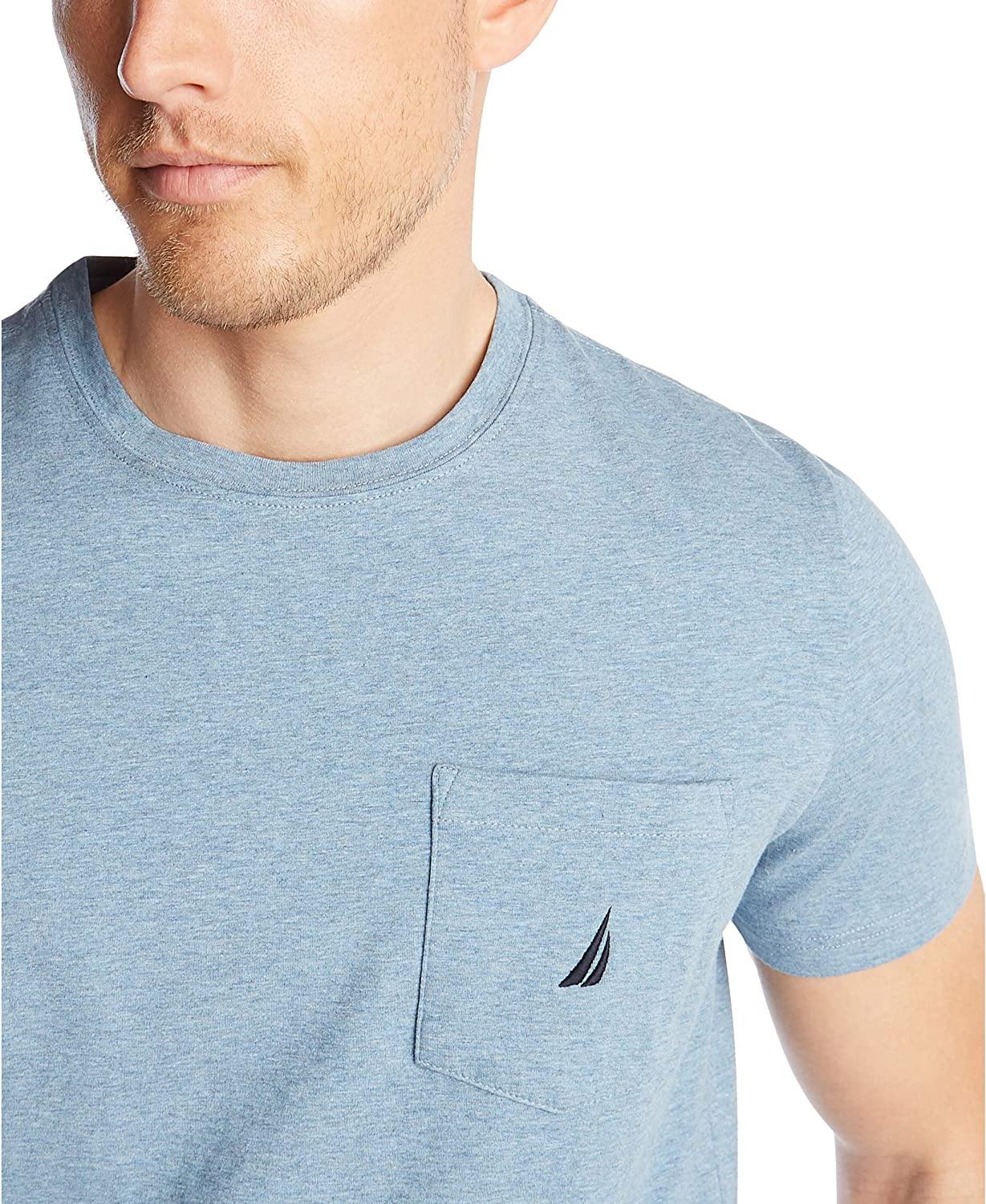 Nautica Men's Solid Crew Neck Short-Sleeve Pocket T-Shirt - JOY2ESpree