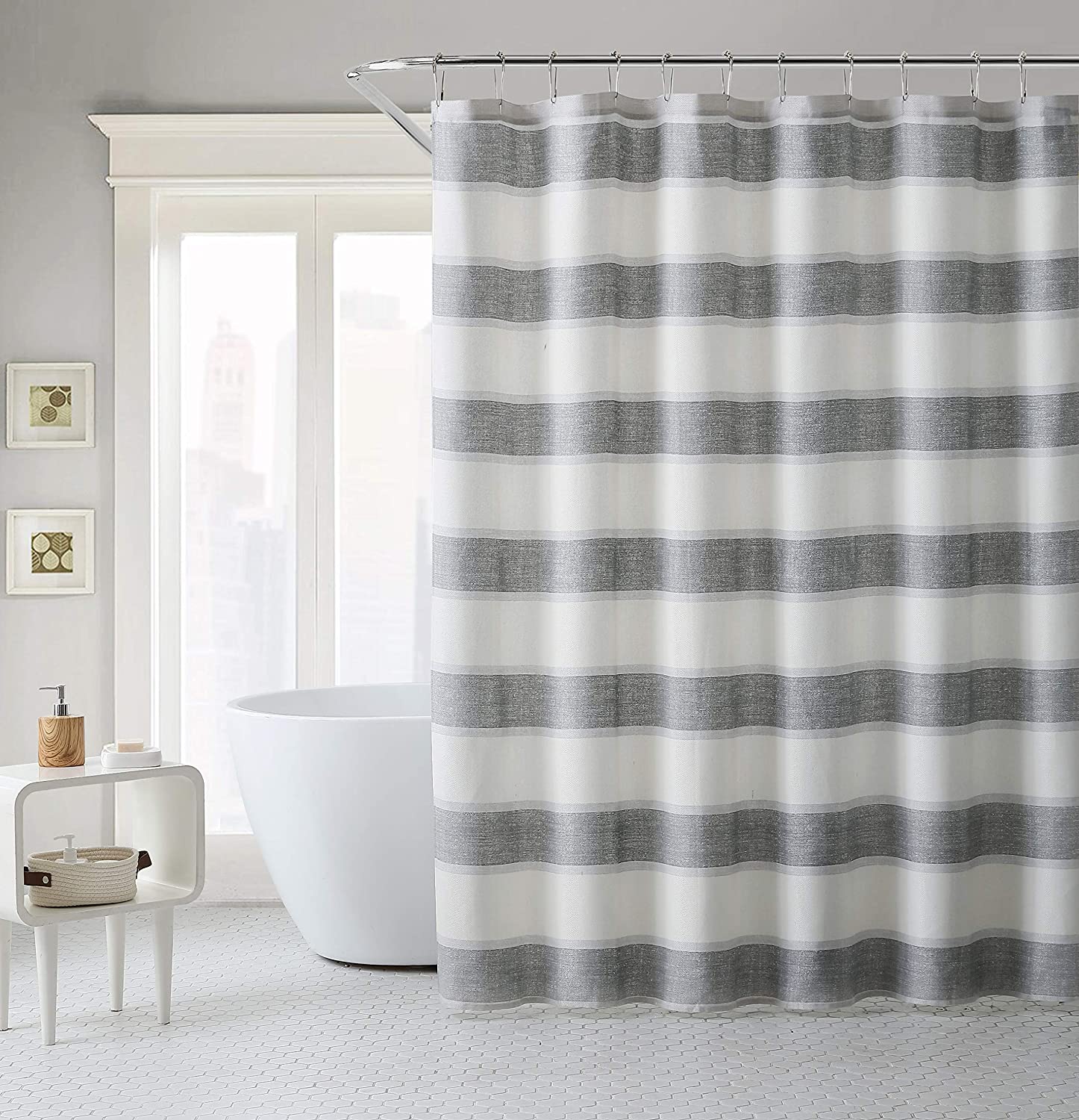 Tommy Bahama | Coastal Stripe Collection Shower Curtain, 72" x 72", Tidal Beige