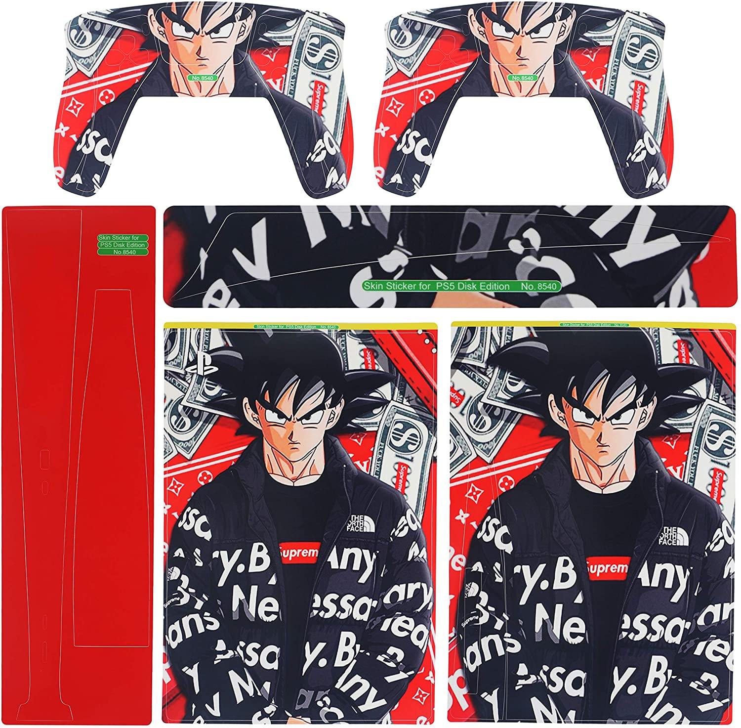 PS5 Console Skin and PS5 Controller Skins Set, Playstation 5 Skin Wrap Decal Sticker PS5 Digital Edition, Goku Anime Decal Kit - JOY2ESpree
