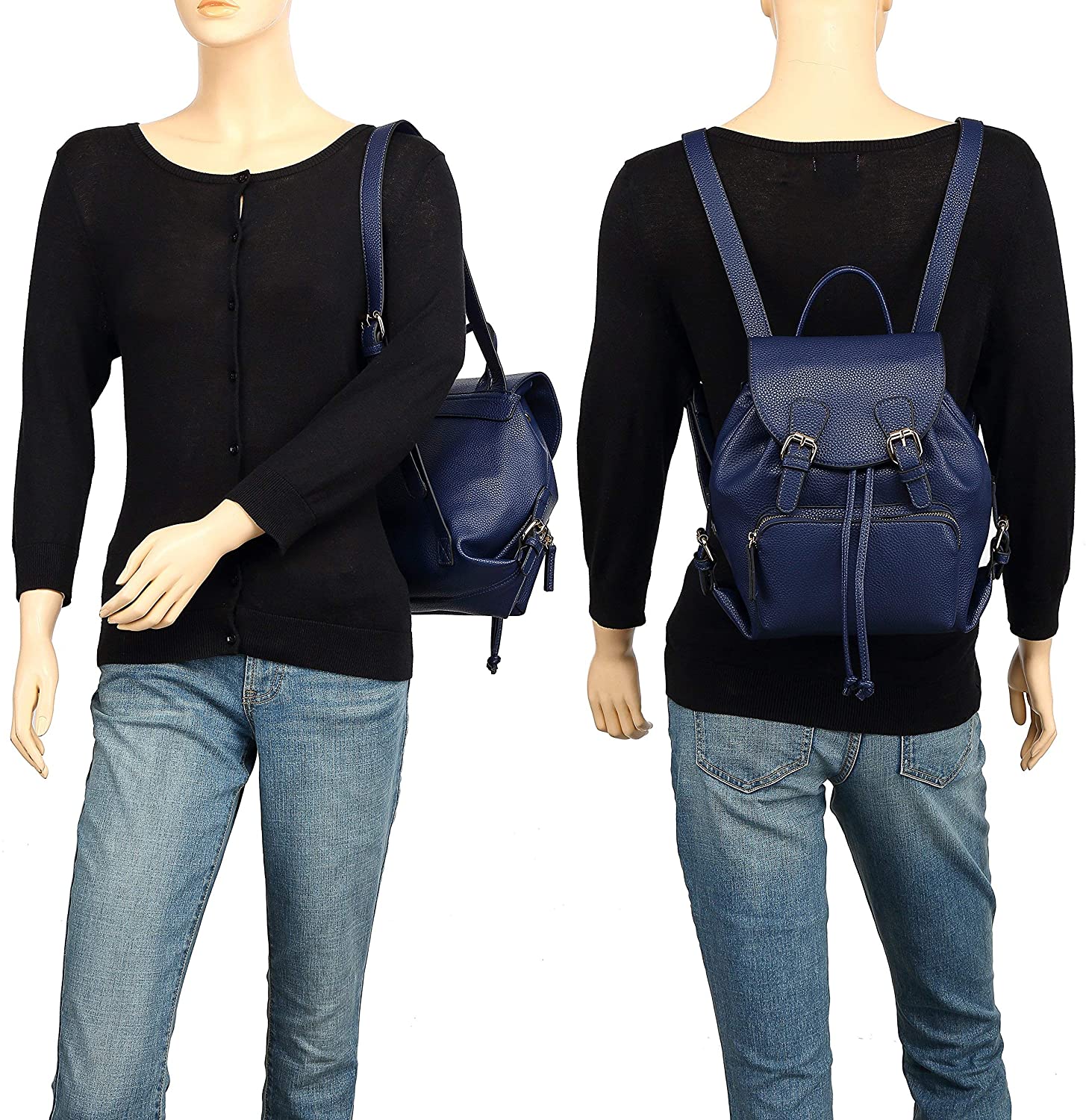 Scarleton Casual Fashion Backpack, Purses for women, Backpack for Women, Fashion Backpack for Women, H160801 - Black