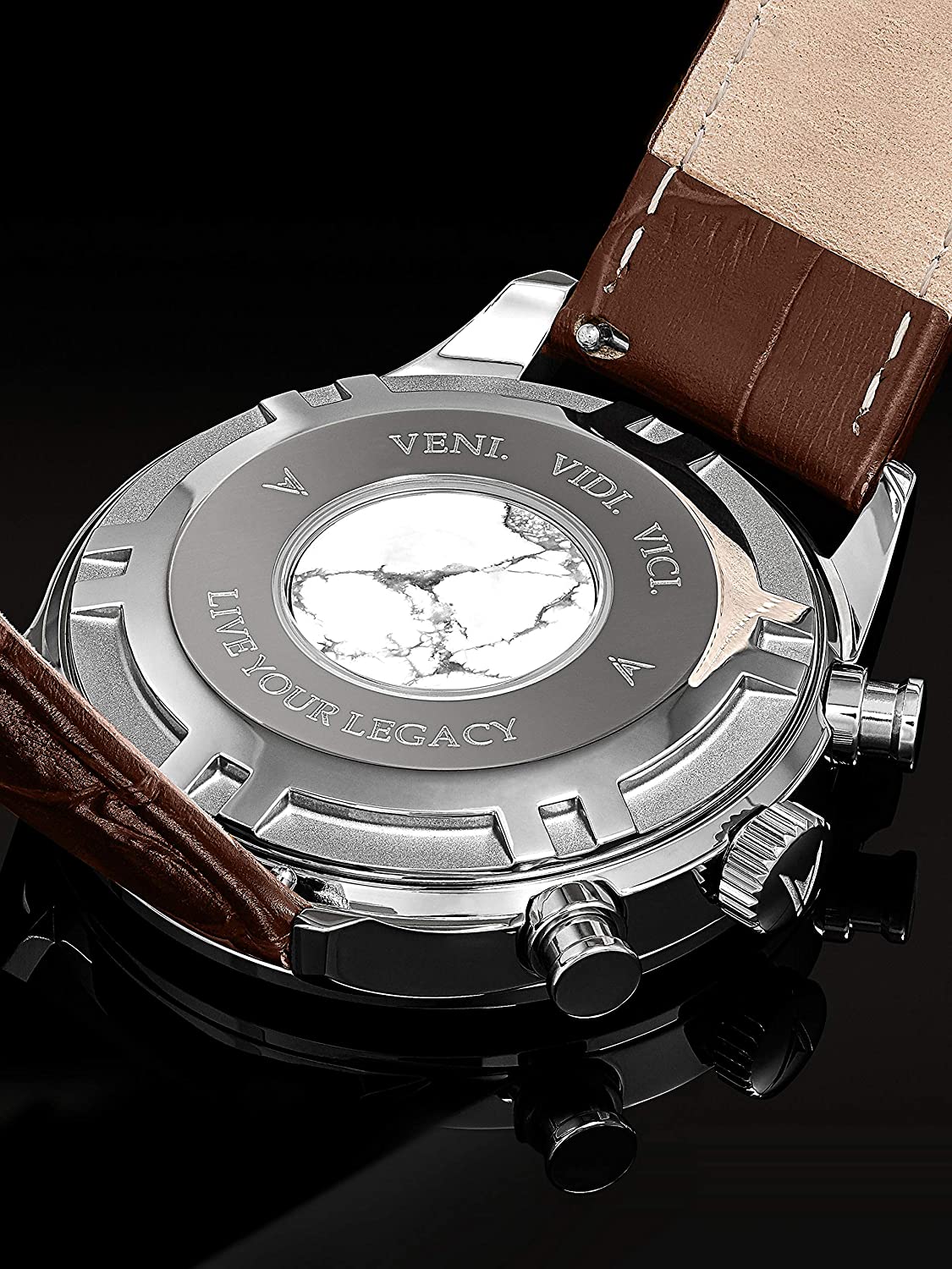 Vincero Luxury Men's Chrono S Wrist Watch - Top Grain Italian Leather Watch Band - 43mm Chronograph Watch - Japanese Quartz Movement…