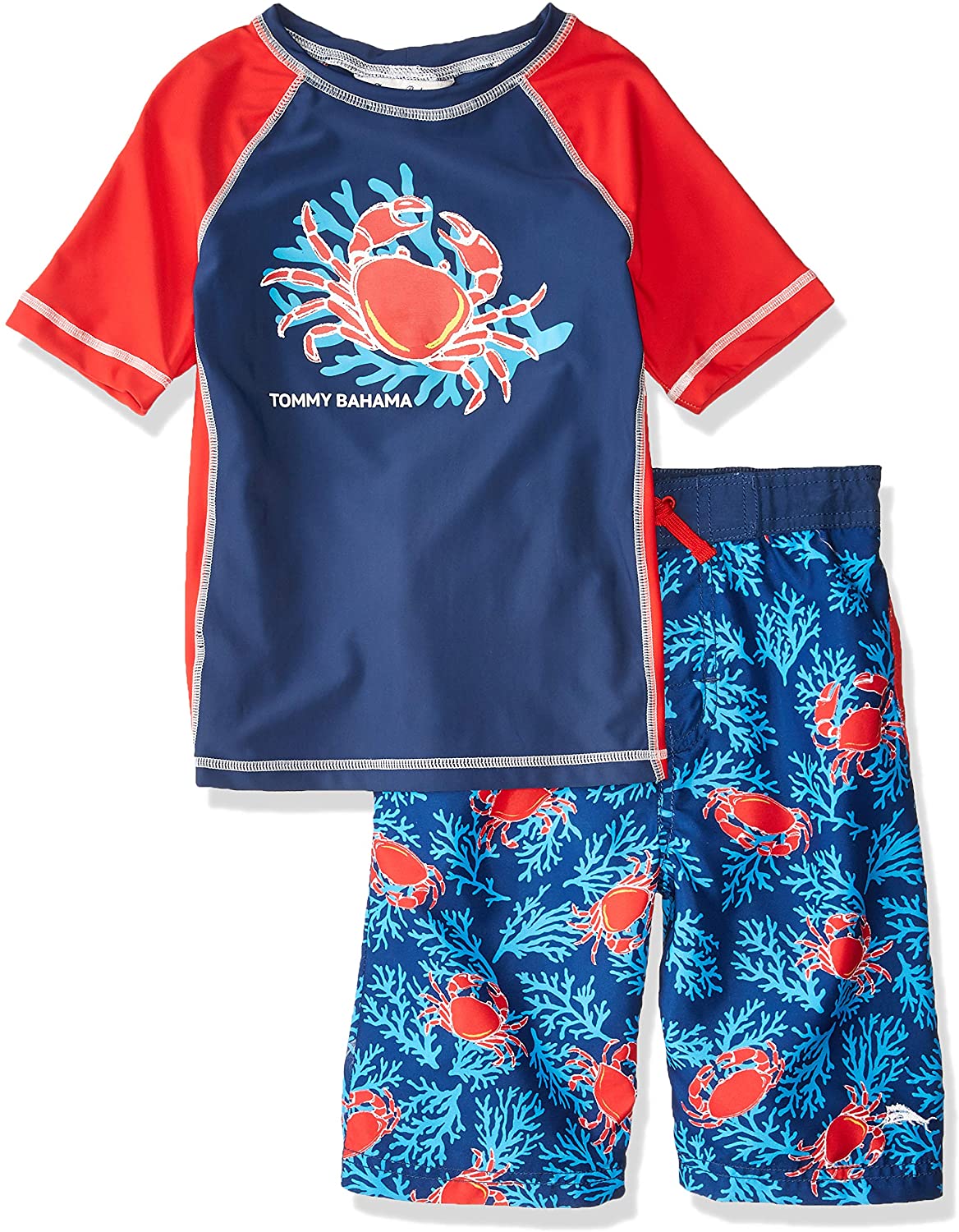 Tommy Bahama Boys' Rashguard and Trunks Swimsuit Set