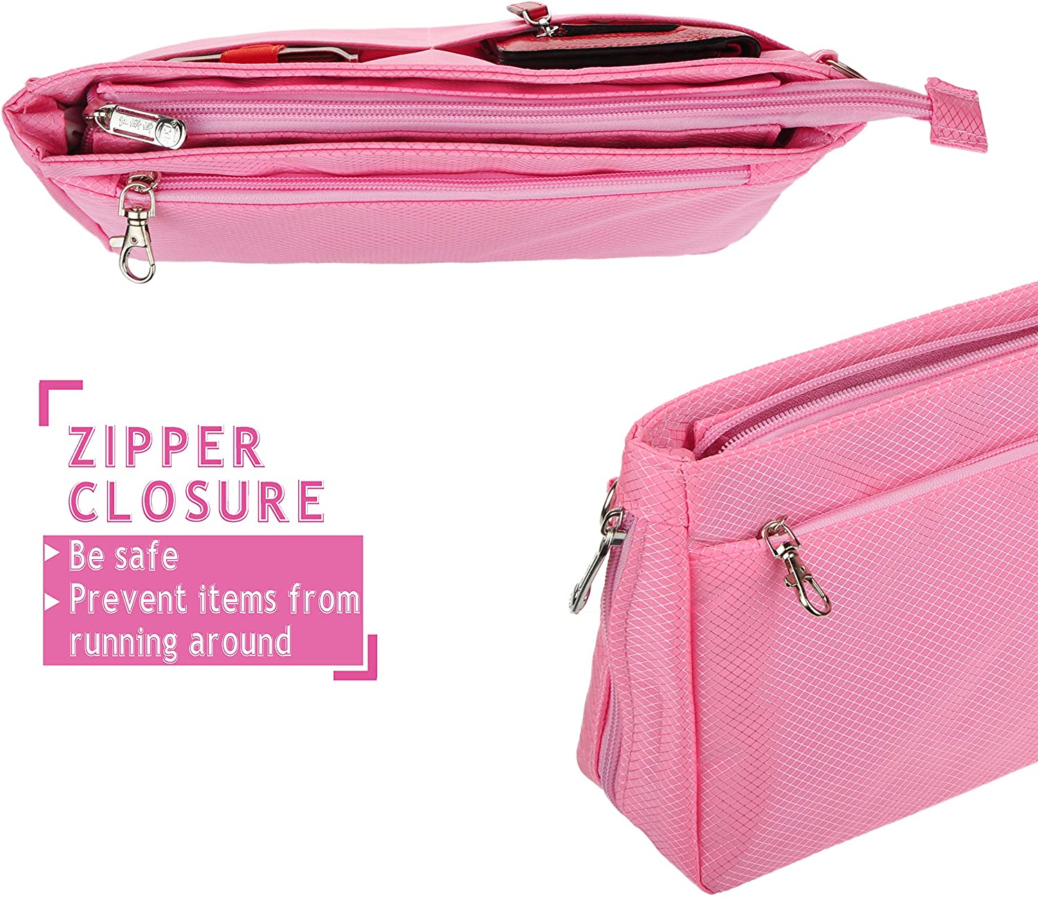 Vercord Expandable Nylon Handbag Purse Organizer Insert Liner Shaper Bag