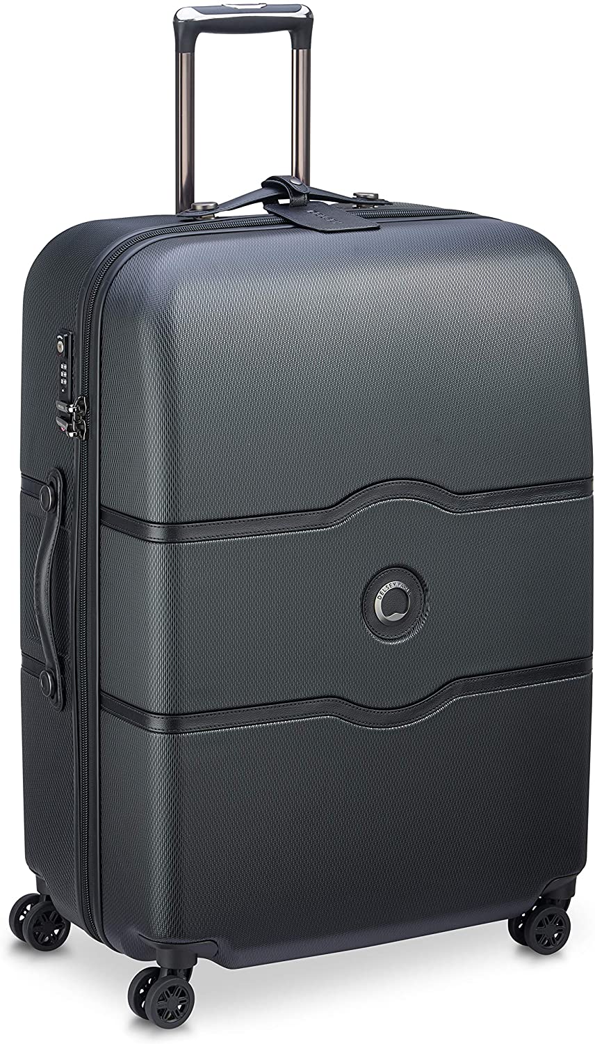 DELSEY Paris Chatelet Hardside Luggage with Spinner Wheels, Chocolate Brown, Checked-Large 28 Inch, with Brake