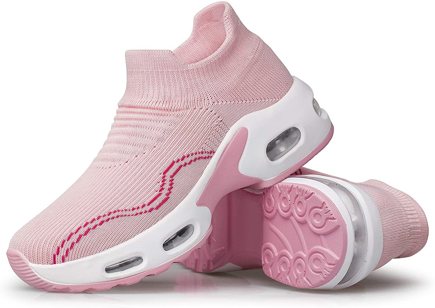 PDBQ Women's Walking Shoes Sock Sneakers Mesh Slip On Air Cushion Nurse Shoes Platform Loafers Breathable Lightweight Comfortable Socks Shoes
