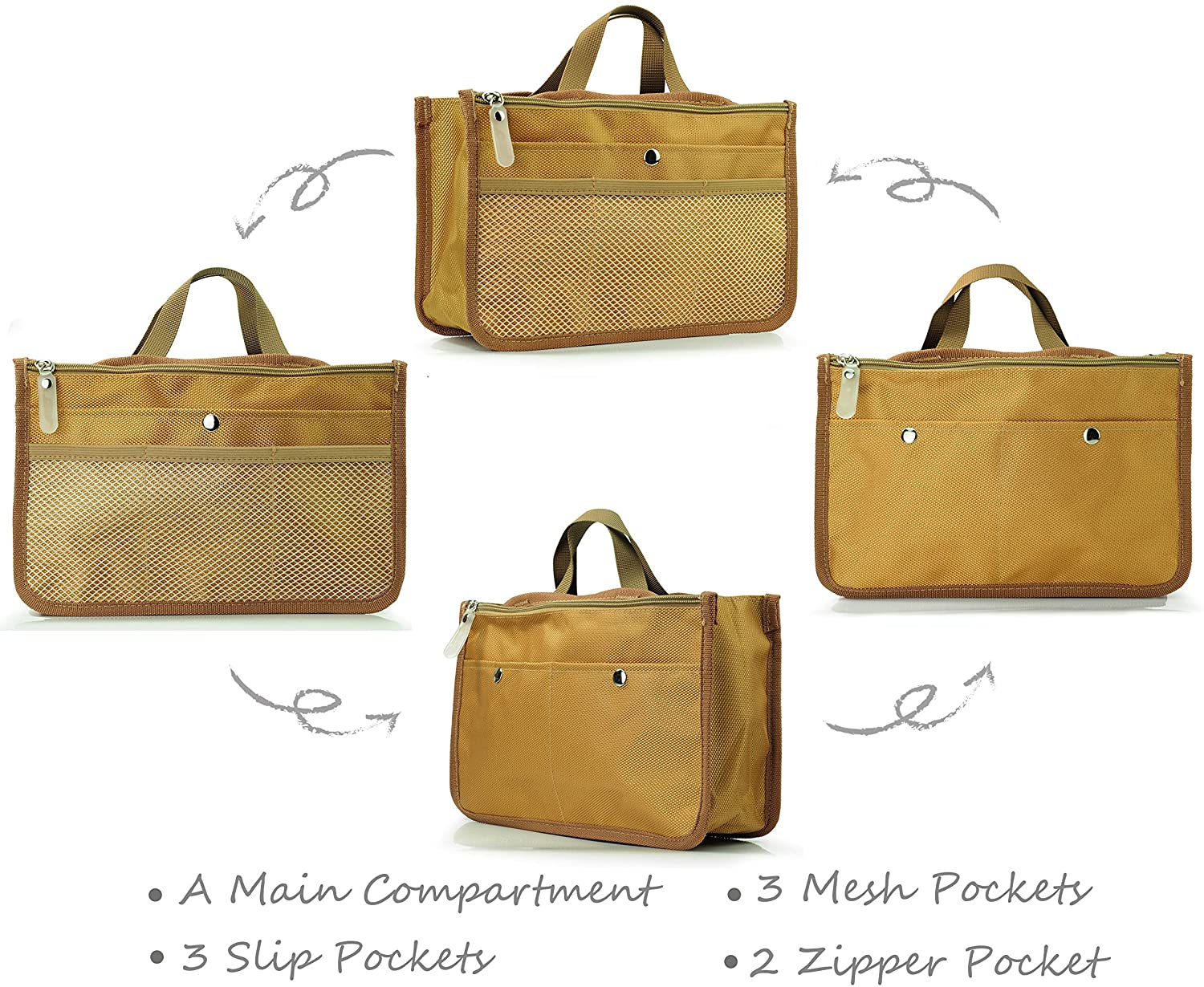 Hoxis Purse Organizer Insert Handbag Organzier Bag in Bag