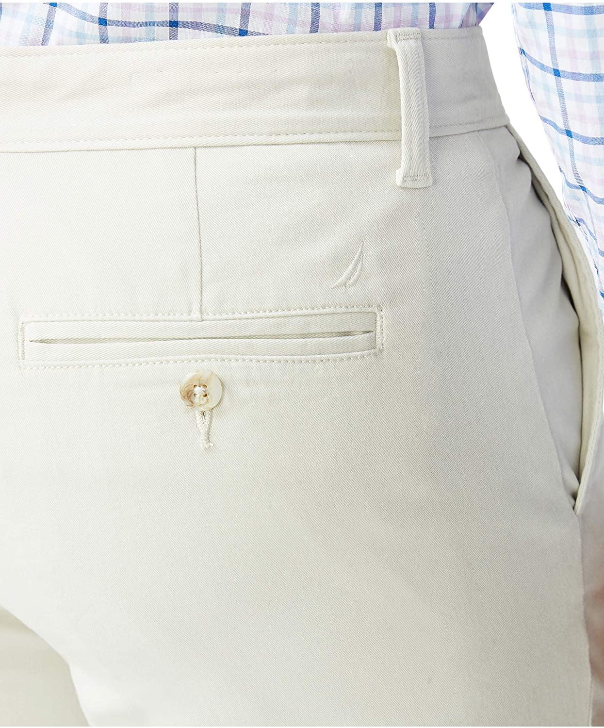 Nautica Men's Classic Fit Flat Front Stretch Solid Chino Deck Pant - JOY2ESpree