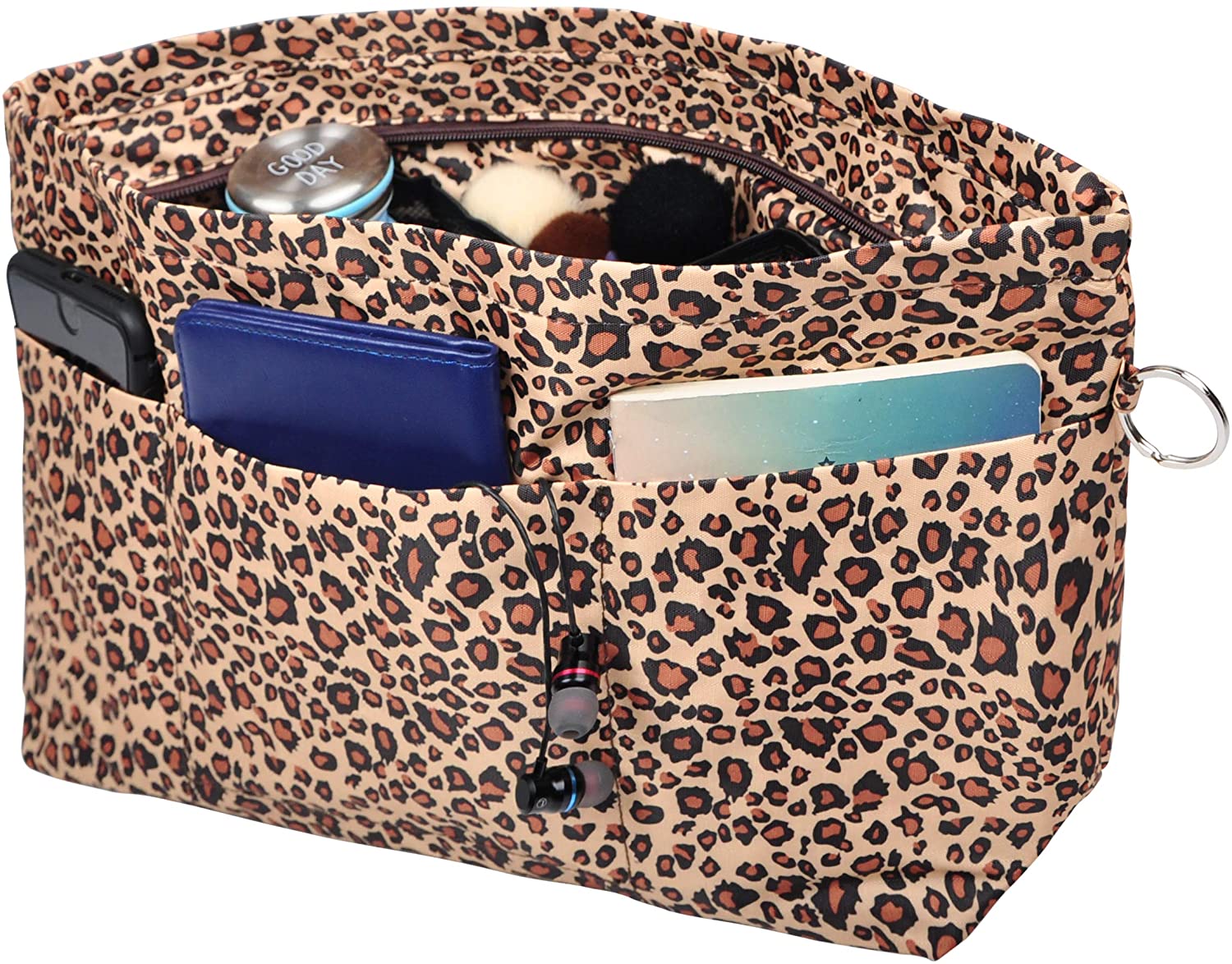 Vercord Purse Organizer Insert Bag Tote Handbags Pocketbook Inserts Organizers Zipper 11 Pockets Black Medium