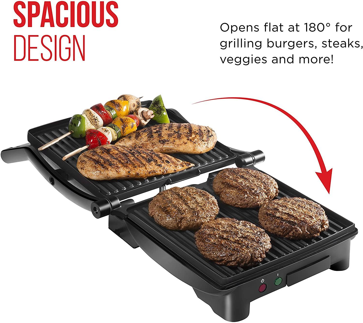 Chefman Panini Press Grill and Gourmet Sandwich Maker Non-Stick Coated Plates - JOY2ESpree