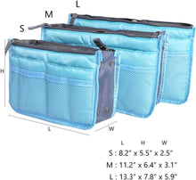 
                        
                          Load image into Gallery viewer, Vercord Purse Organizer Insert for Handbags Bag Organizers Inside Tote Pocketbook Women Nurse Nylon 13 Pockets Black Medium
                        
                      
