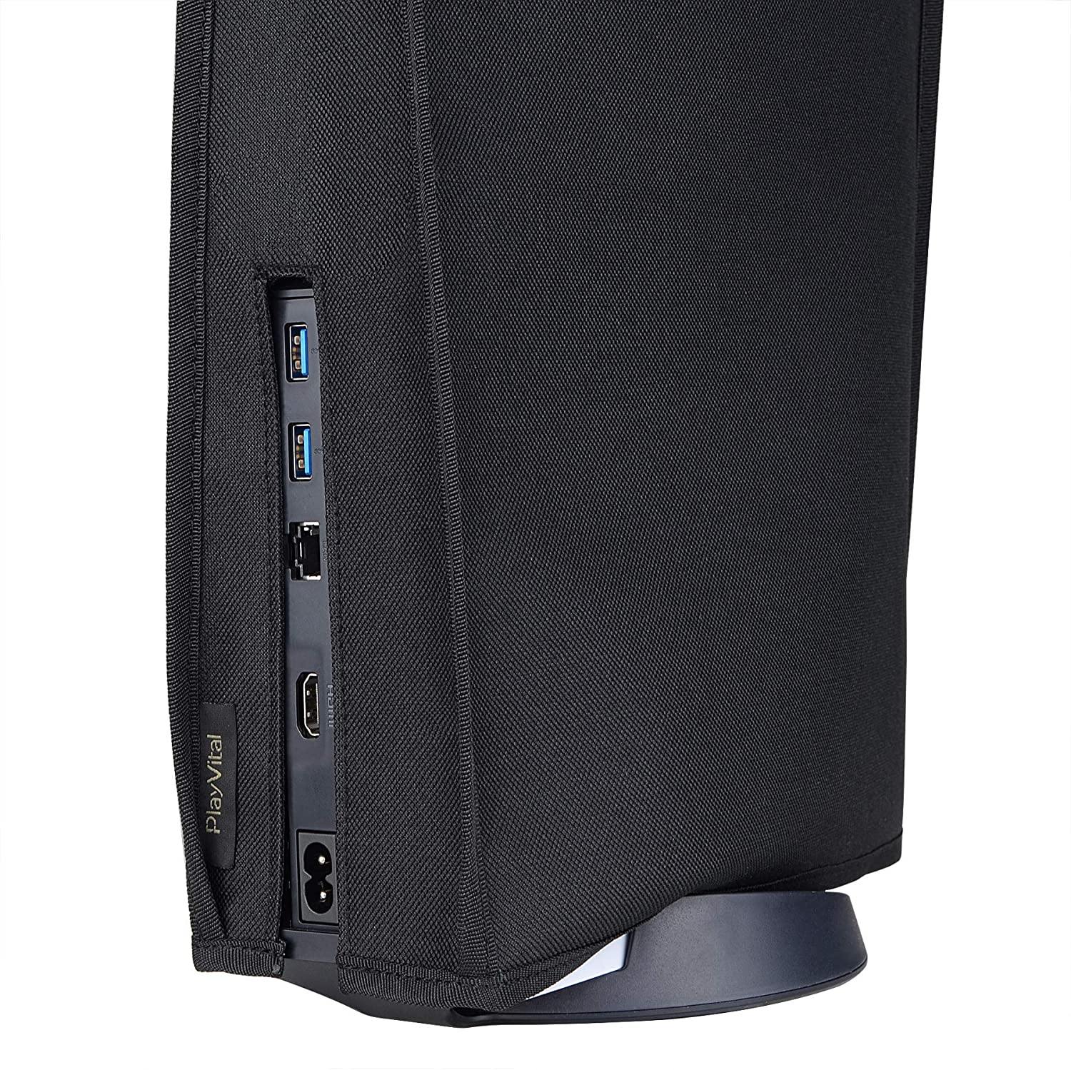 PlayVital Gray Nylon PS5 Dust Cover, Soft Neat Lining Dust Guard for DualSense 5 Console - JOY2ESpree