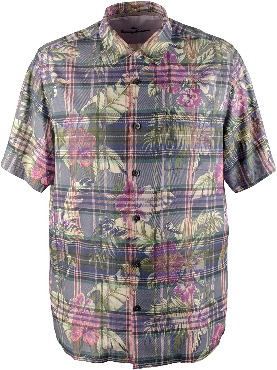 Tommy Bahama Huladays Plaid Silk Camp Shirt