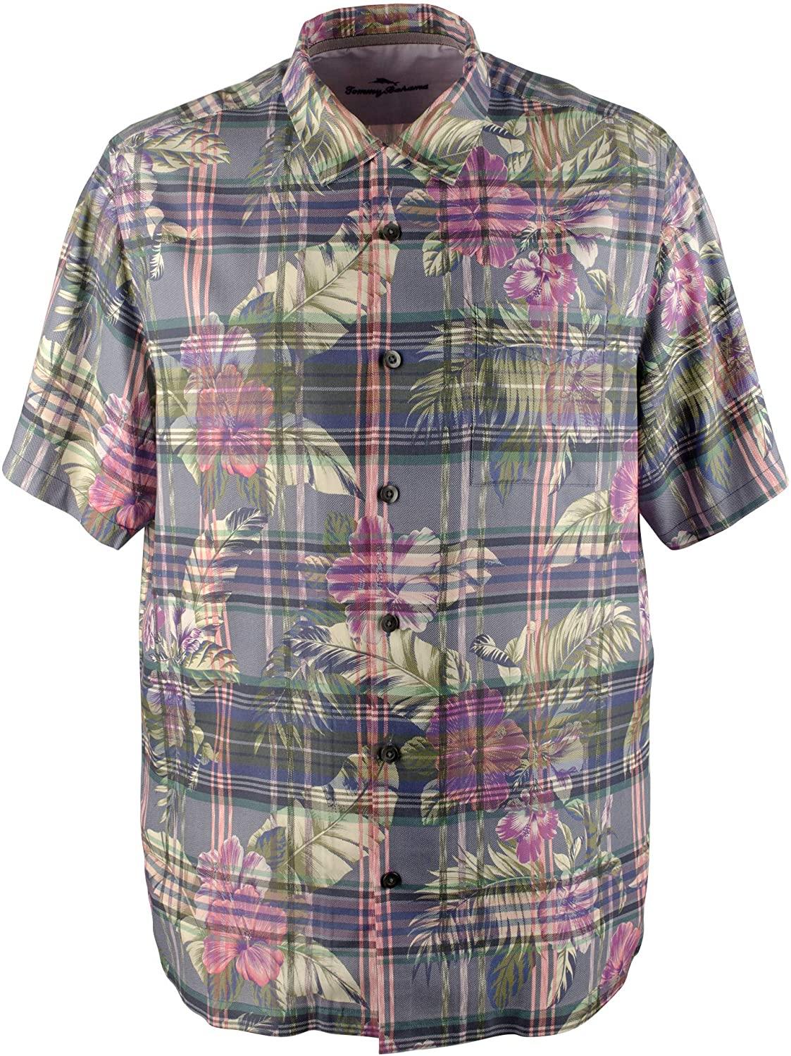 Tommy Bahama Huladays Plaid Silk Camp Shirt