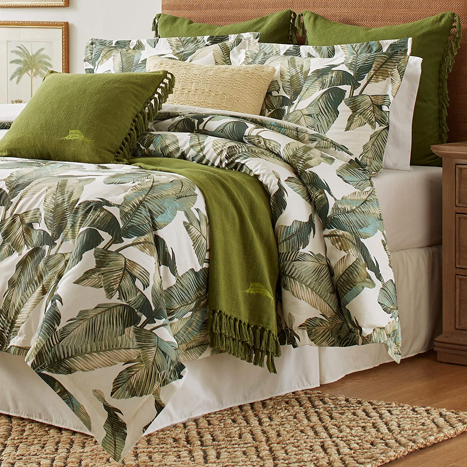 Tommy Bahama Fiesta Palms Comforter Set, Queen, Green