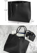 
                        
                          Load image into Gallery viewer, Minimalist Clean Cut Pebbled Faux Leather Tote Womens Shoulder Handbag
                        
                      